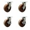Service Caster 10'' Heavy Duty High Temp Phenolic Swivel Caster Set with 2 Brakes , 4PK CRAN-SCC-KP92S1030-PHRHT-2-SLB-2 - alternate 1